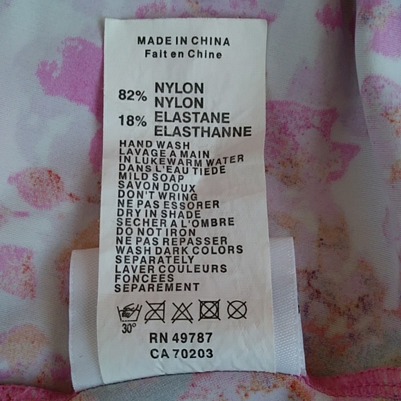 Profile Two Piece Padded Halter Tankini Swimsuit 6 Pink White - Picture 16 of 16